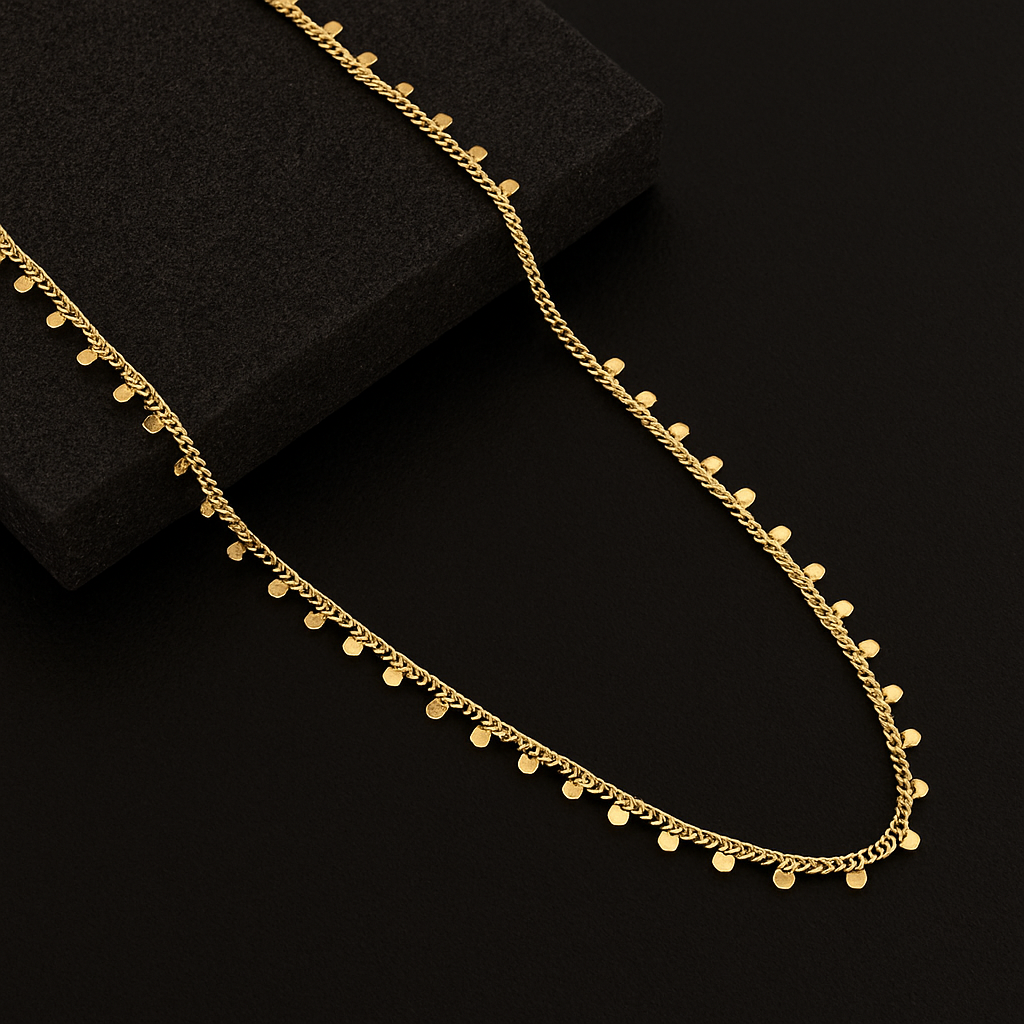 Golden Chain Necklace with Charms – Elegant & Timeless