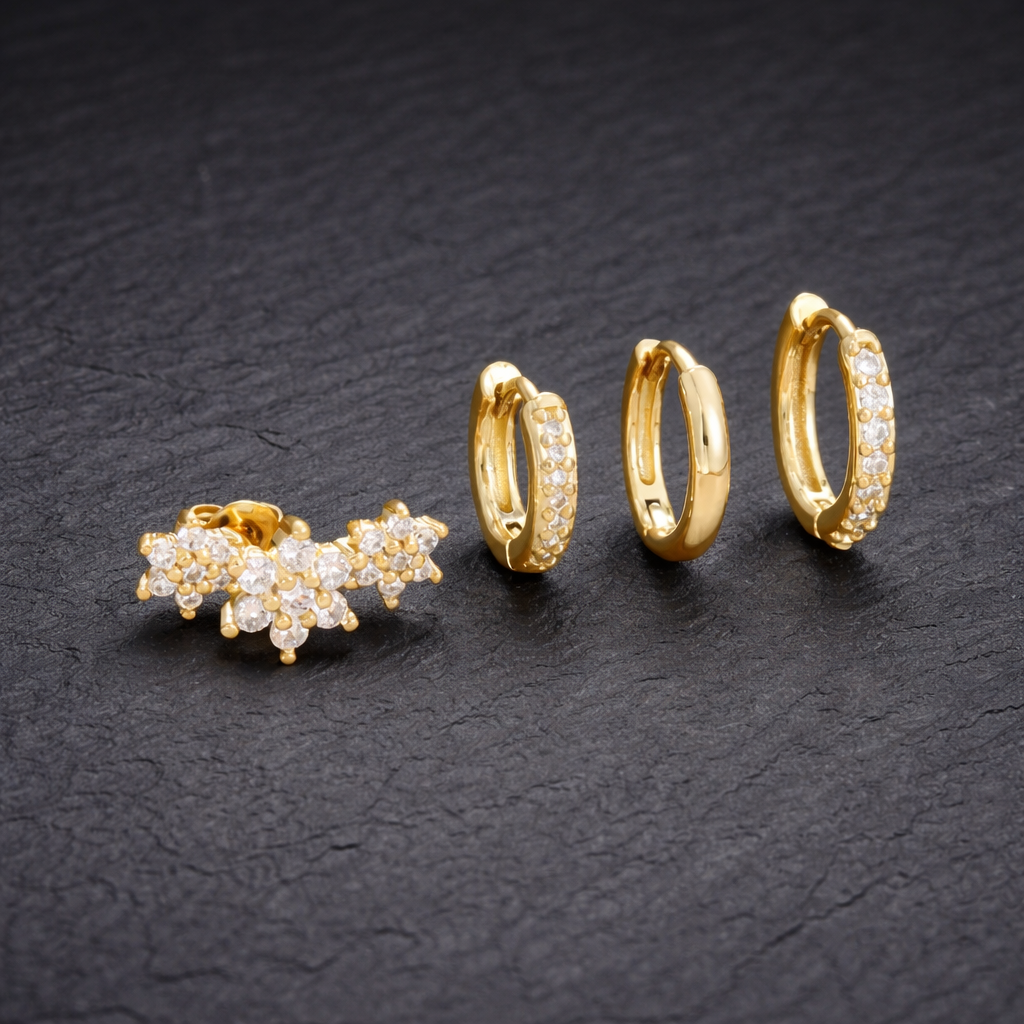 Celestial Bloom Hoop Earrings – Premium Stainless Steel