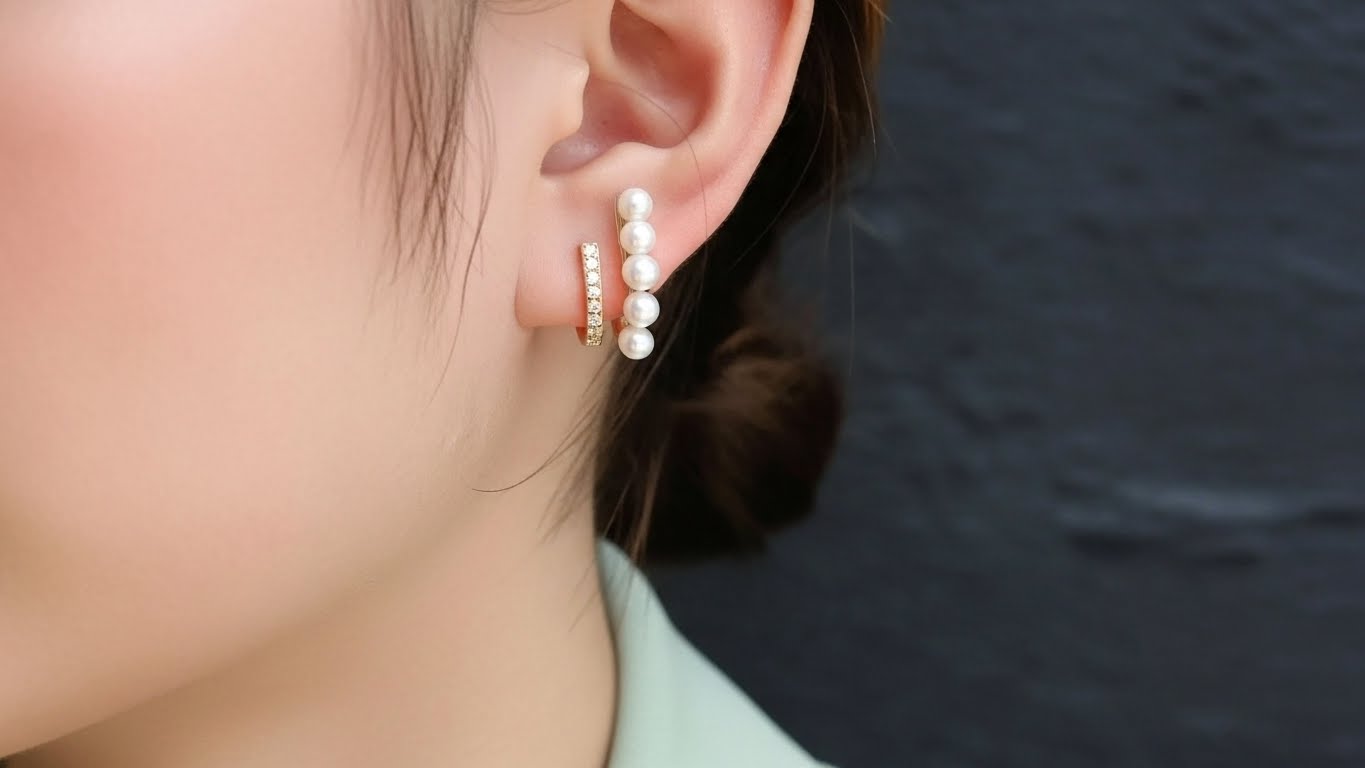 Pearl Line Glow Earrings – Premium Stainless Steel