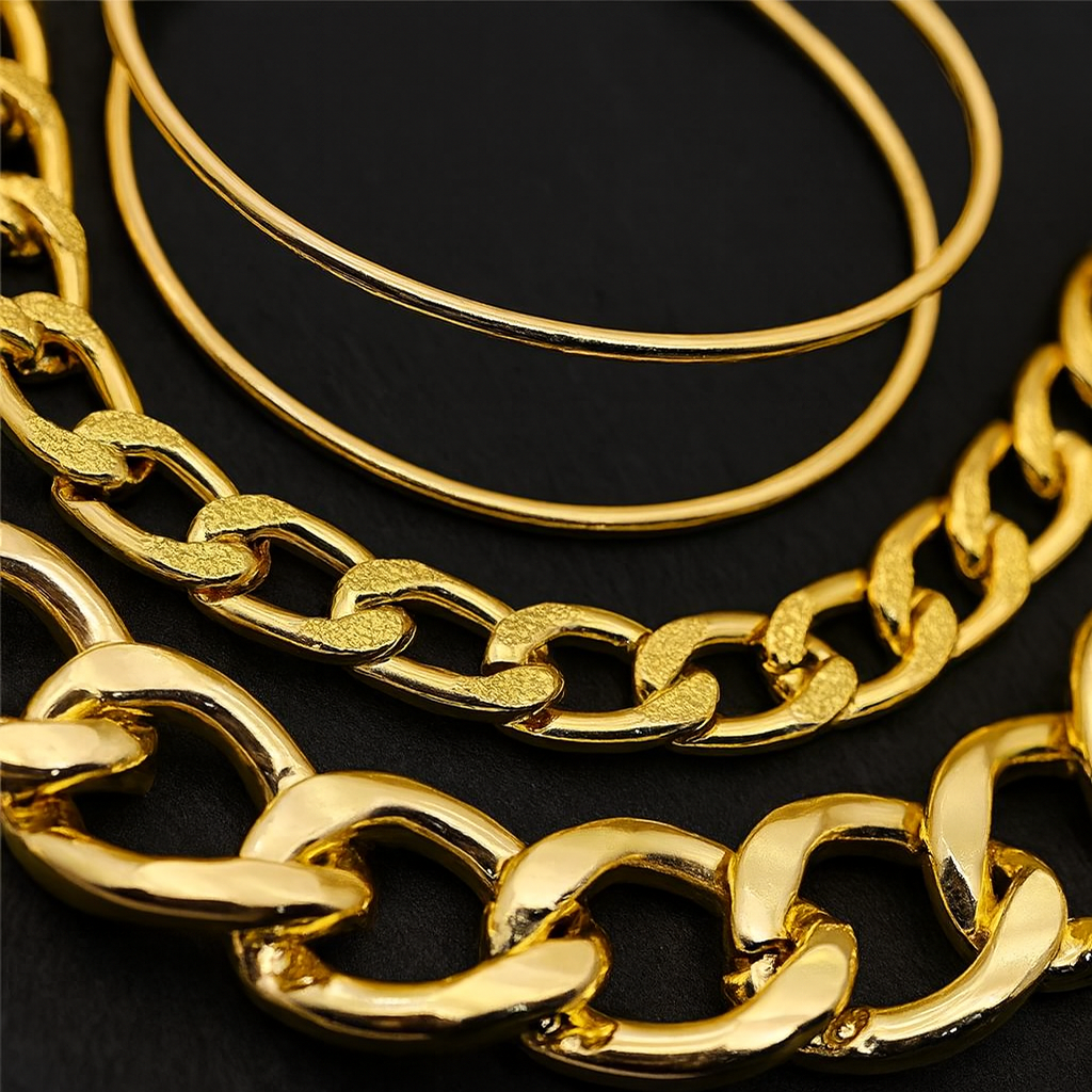 Bold Link Duo Bracelet – Premium Stainless Steel (Gold Finish)