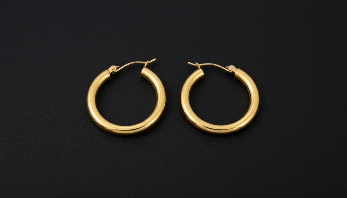 Golden Loop Earrings – Premium Stainless Steel