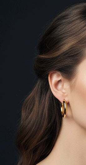 Golden Loop Earrings – Premium Stainless Steel