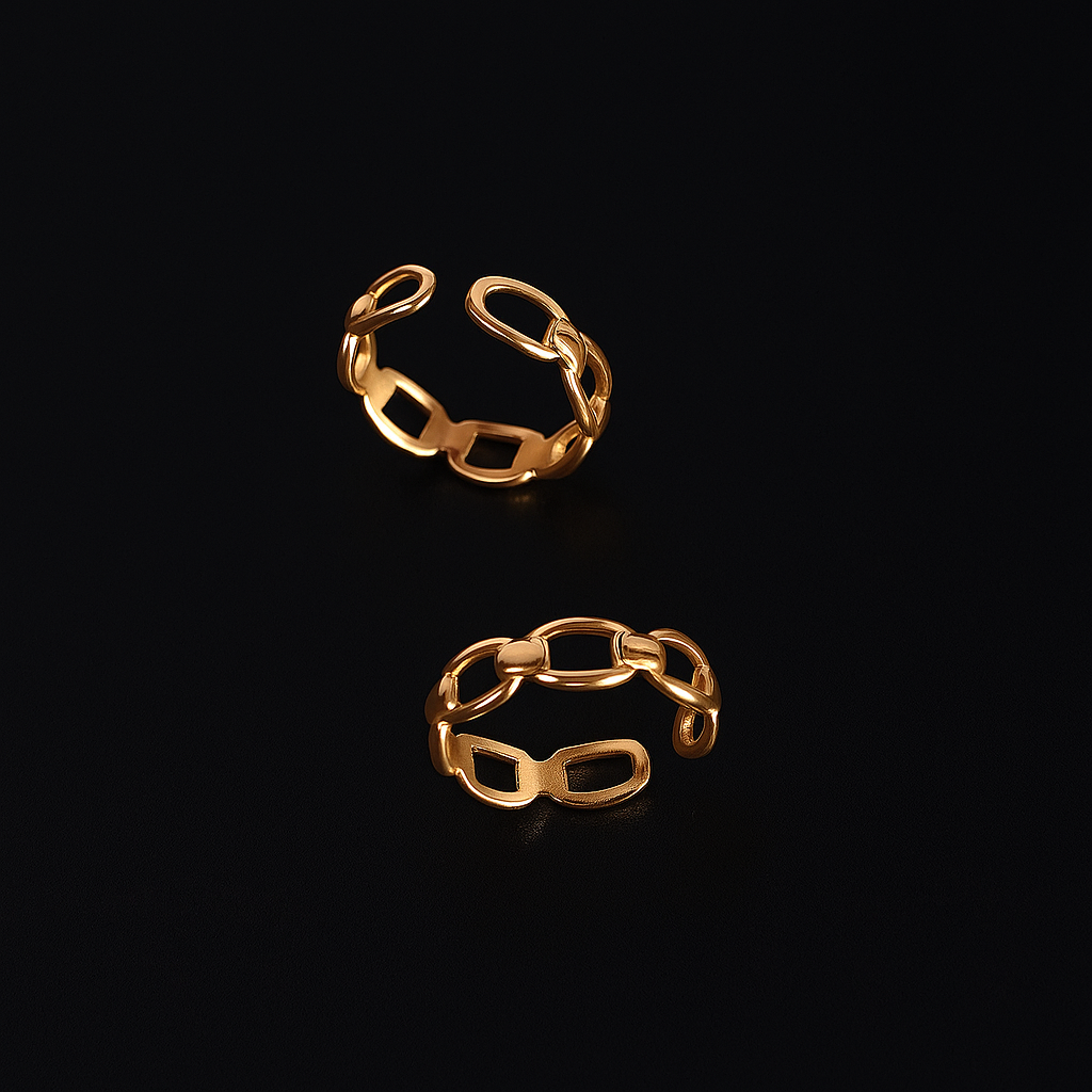 Golden Chain Ajustable Ring – Premium Stainless Steel