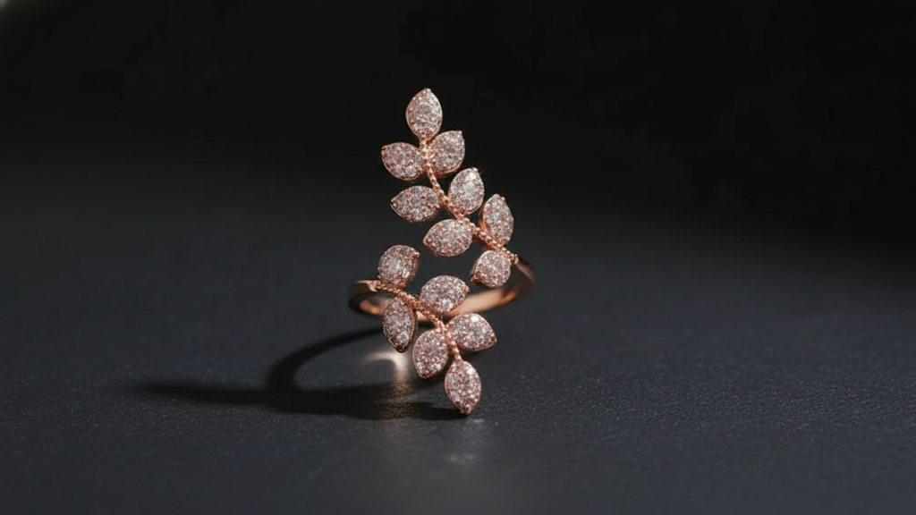 Golden Rose Bloom Ring – Premium Stainless Steel