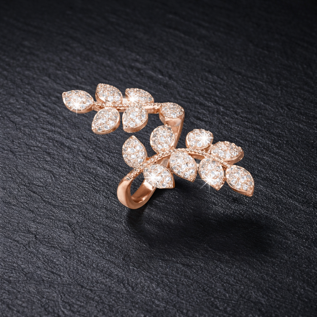 Golden Rose Bloom Ring – Premium Stainless Steel