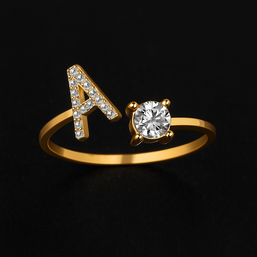 Elegant Alphabet Ring – Adjustable Initial Jewelry