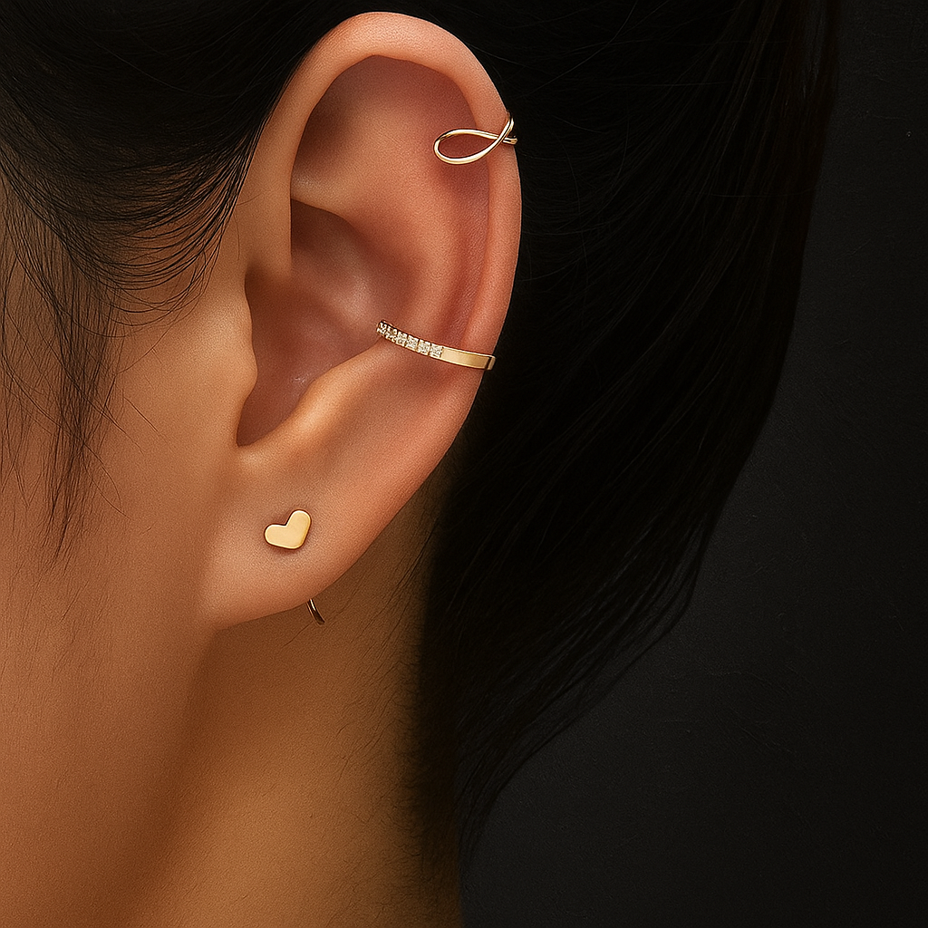 Set of 3 Elegant Ear Cuffs – No Piercing Needed