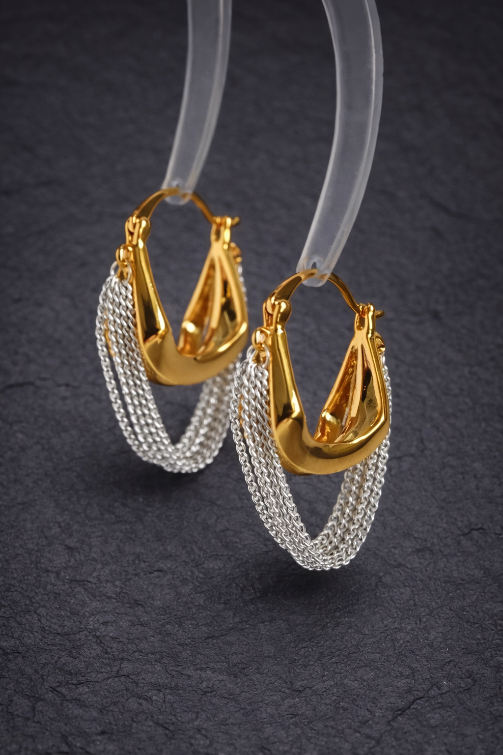 Aurora Chain Hoop Earrings – Premium Stainless Steel