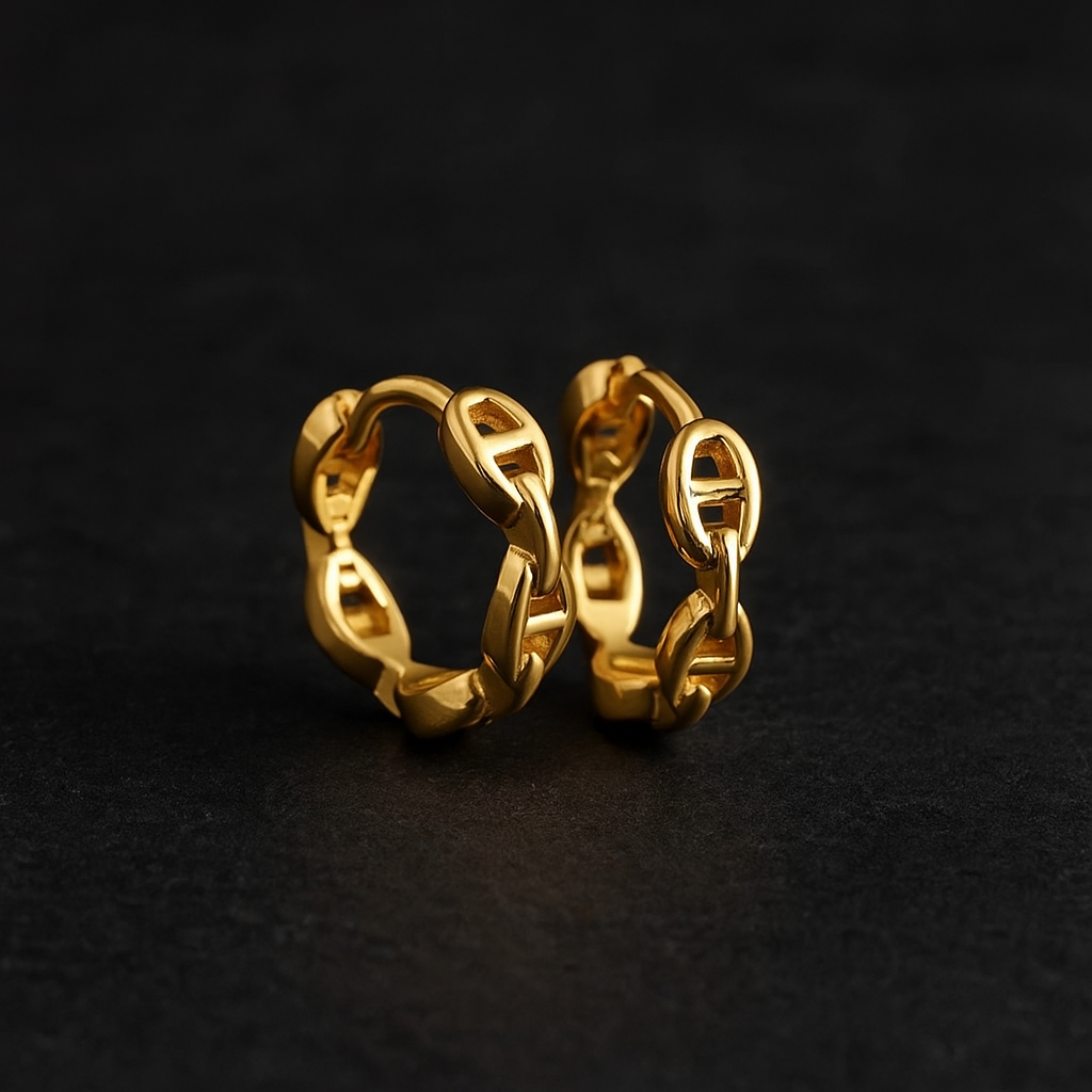 Elegant Chain - Link Hoop Earrings