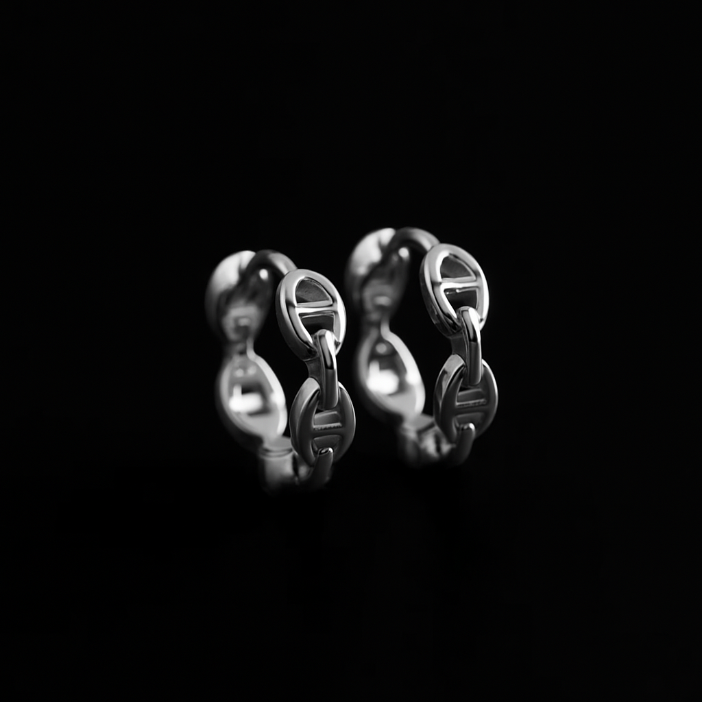 Elegant Chain - Link Hoop Earrings