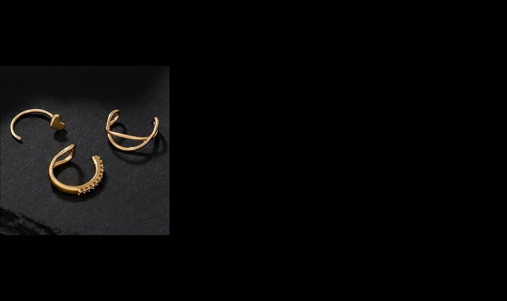 Set of 3 Elegant Ear Cuffs – No Piercing Needed