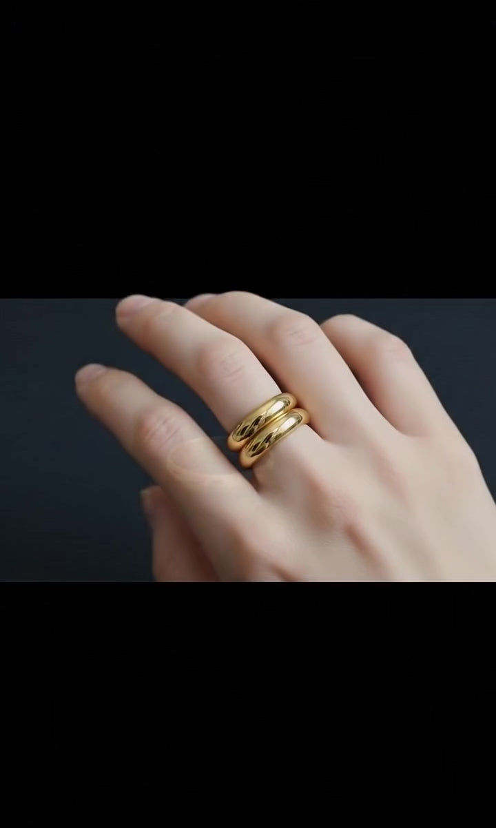 Twin Aura Ring – Premium Stainless Steel