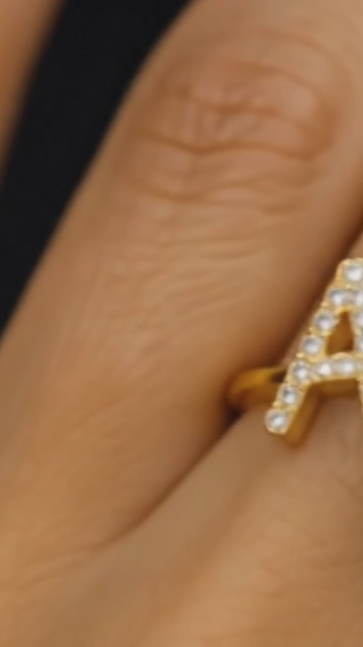 Elegant Alphabet Ring – Adjustable Initial Jewelry