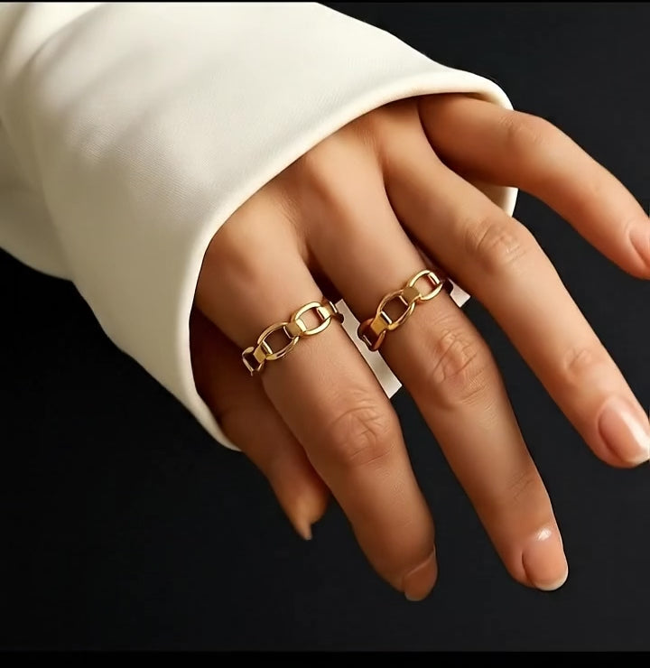 Golden Chain Ajustable Ring – Premium Stainless Steel