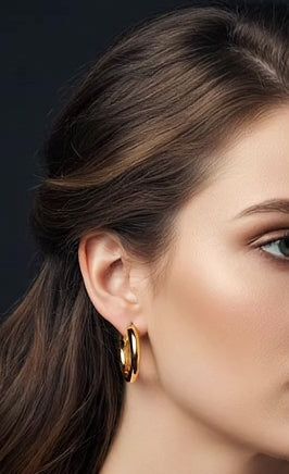 Golden Loop Earrings – Premium Stainless Steel